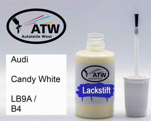 Audi, Candy White, LB9A / B4: 20ml Lackstift, von ATW Autoteile West.